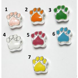   Ezüst Rózsaszín (1) Színű Kutyatappancs Tűzzománc Charm Nyaklánc Karkötő Ékszer Dísz Köztes 11x11x8mm