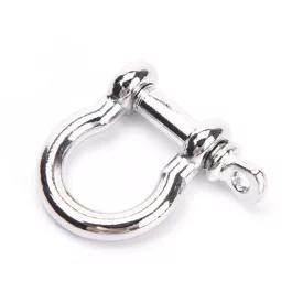   Ezüst Színű Sekli Csavaros Kapocs Parakord Karkötő Kulcstartó 27x22mm