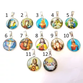 Ezüst Színű (6) Jézus Szentképes Medál 21,5mm