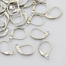   Orvosi Fém Nemesacél Ezüst Színű Fülbevaló Akasztó Kampó 15x10mm