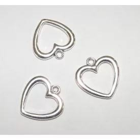 Ezüst Színű Szív Medál 21x20mm