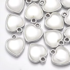 Ezüst Színű Irizáló Szív Medál 20x17mm