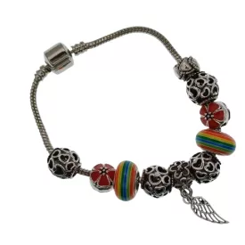   Ezüst Színű Szív Virág Angyalszárny Charm Karkötő Csukló Átmérő: ~5-6cm