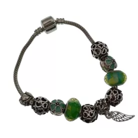   Ezüst Színű Szív Virág Angyalszárny Charm Karkötő Csukló Átmérő: ~5-6cm