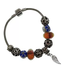   Ezüst Színű Szív Virág Angyalszárny Charm Karkötő Csukló Átmérő: ~5-6cm