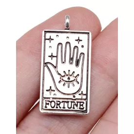   Ezüst Színű Szerencse Fortune (3) Hamsa Kéz Nazar Szem Csillag Tarot Medál 26x13mm