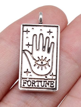 Ezüst Színű Szerencse (3) Hamsa Kéz Nazar Szem Csillag Tarot Medál 26x13mm