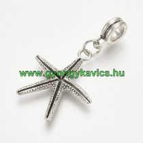   Ezüst Színű Tengeri Csillag Charm Köztes Ékszer Dísz 37x22mm