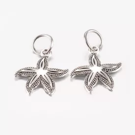 Ezüst Színű (3) Tengeri Csillag Medál 25,5x23mm