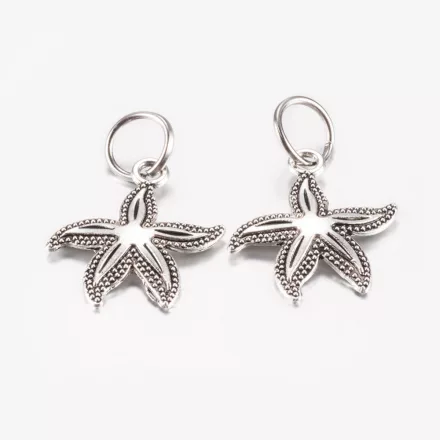 Ezüst Színű (3) Tengeri Csillag Medál 25,5x23mm