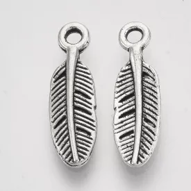 Ezüst Színű (4) Toll Medál 12x4mm