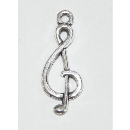 Ezüst Színű Violinkulcs Medál 26x10mm