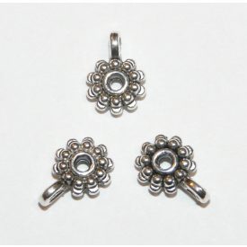   Ezüst Színű Virág Medáltartó Nyaklánc Karkötő Ékszer Dísz Közdarab Köztes 8,5mm