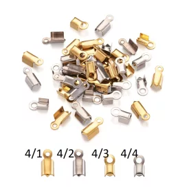 Ezüst Színű Zsinórvég (4/2) 10x4mm Lyuk: 3,5mm