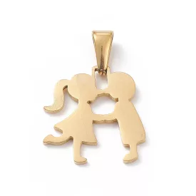 Arany Színű Nemesacél Fiú Lány Szerelem Medál 19x19mm
