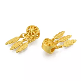   Arany Színű Álomfogó Álomcsapda Toll Közdarab Köztes Charm 28x10x7,5mm