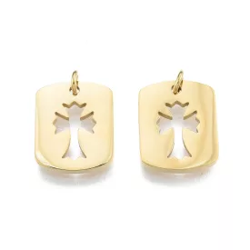 Arany Színű Nemesacél Kereszt Medál 15x12mm