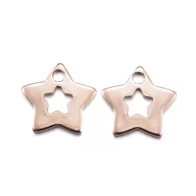 Rózsaarany Színű Nemesacél Csillag Medál 12x11mm