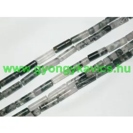 Fa Achát Oszlop Ásványgyöngy 5x13mm