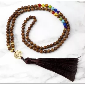   Fagyöngy (8) Életfa 7 Csakra Ásvány Nyaklánc Mala 6mm 74cm