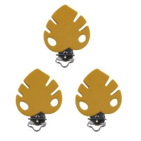 Mustársárga (4) Szilikon Falevél Szív Csipesz 45x45mm