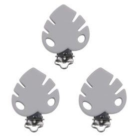 Szürke (5) Szilikon Falevél Szív Csipesz 45x45mm