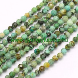   Fazettált Afrikai Türkiz Ásványgyöngy Gyöngyfüzér 2mm