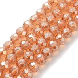 Fazettált Arany Angyal Aura Kvarc Ásványgyöngy 10mm