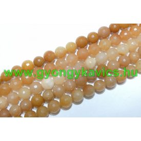 Fazettált Barack Aventurin Ásványgyöngy 8mm