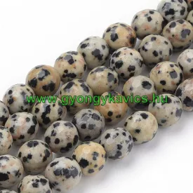 Fazettált Dalmata Jáspis Ásványgyöngy 6mm
