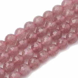 Fazettált Eperkvarc Ásványgyöngy 8mm