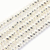   Fazettált Ezüst Hematit Korong Ásványgyöngy Gyöngyfüzér 4x2mm