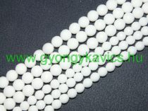 Fazettált Fehér Jade Ásványgyöngy 10mm
