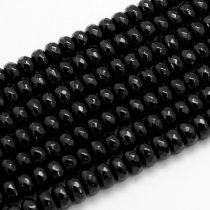   Fazettált Fekete Jade Korong Ásványgyöngy Gyöngyfüzér 4x2-3mm