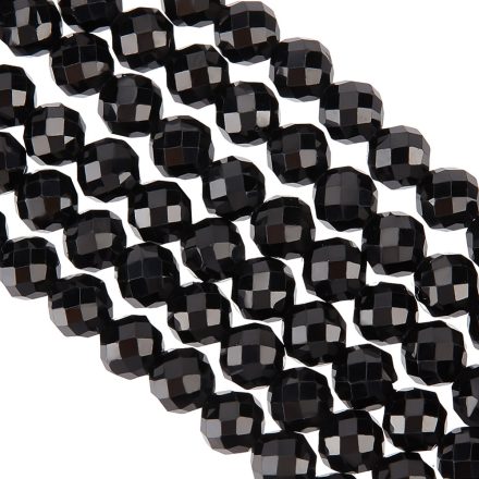 Fazettált Fekete Spinel Ásványgyöngy 4mm