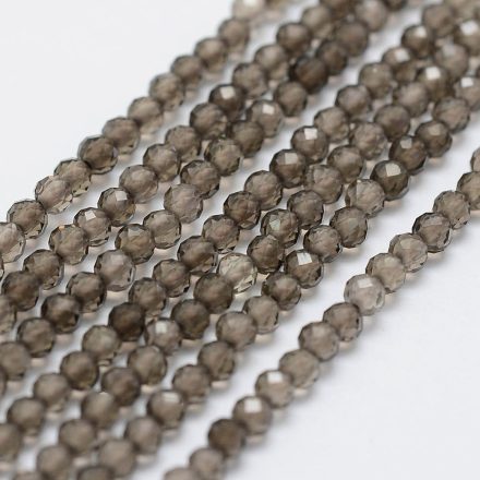 Fazettált Füstkvarc Ásványgyöngy 4mm