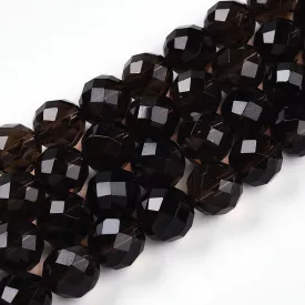 Fazettált Füstkvarc Ásványgyöngy 6mm
