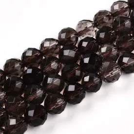Fazettált Füstkvarc Ásványgyöngy 8mm