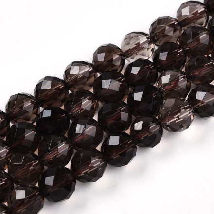 Fazettált Füstkvarc Ásványgyöngy 8mm