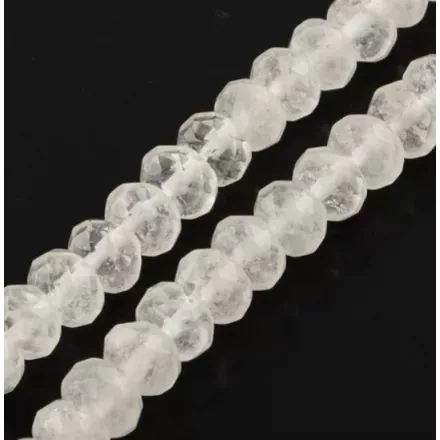 Fazettált Hegyikristály Korong Gyöngy 8x5mm