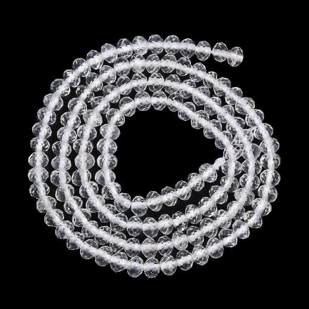 Fazettált Hegyikristály Korong Gyöngy Gyöngyfüzér 4x3mm