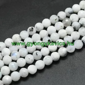 Fazettált Holdkő Ásványgyöngy 10mm