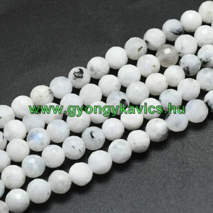 Fazettált Holdkő Ásványgyöngy 10mm