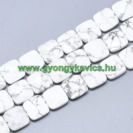 Fazettált Howlit Lapos Kocka Ásványgyöngy 12x12x5mm