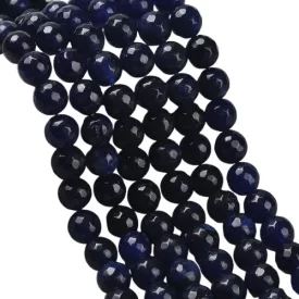 Fazettált Kék Jade Ásványgyöngy Gyöngyfüzér 10mm