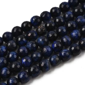 Fazettált Kék Tigrisszem Ásványgyöngy 8mm