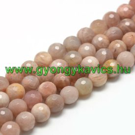 Fazettált Napkő Ásványgyöngy 10mm