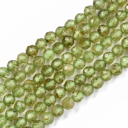 Fazettált Peridot Ásványgyöngy Gyöngyfüzér 4mm