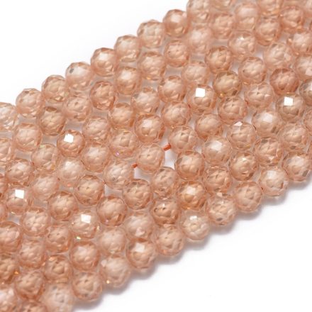Fazettált Pezsgő Arany Cirkón Cirkónia Kristály Ásványgyöngy 4mm