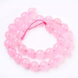   Fazettált Rózsaszín Pink Jade Ásványgyöngy Gyöngyfüzér 10mm